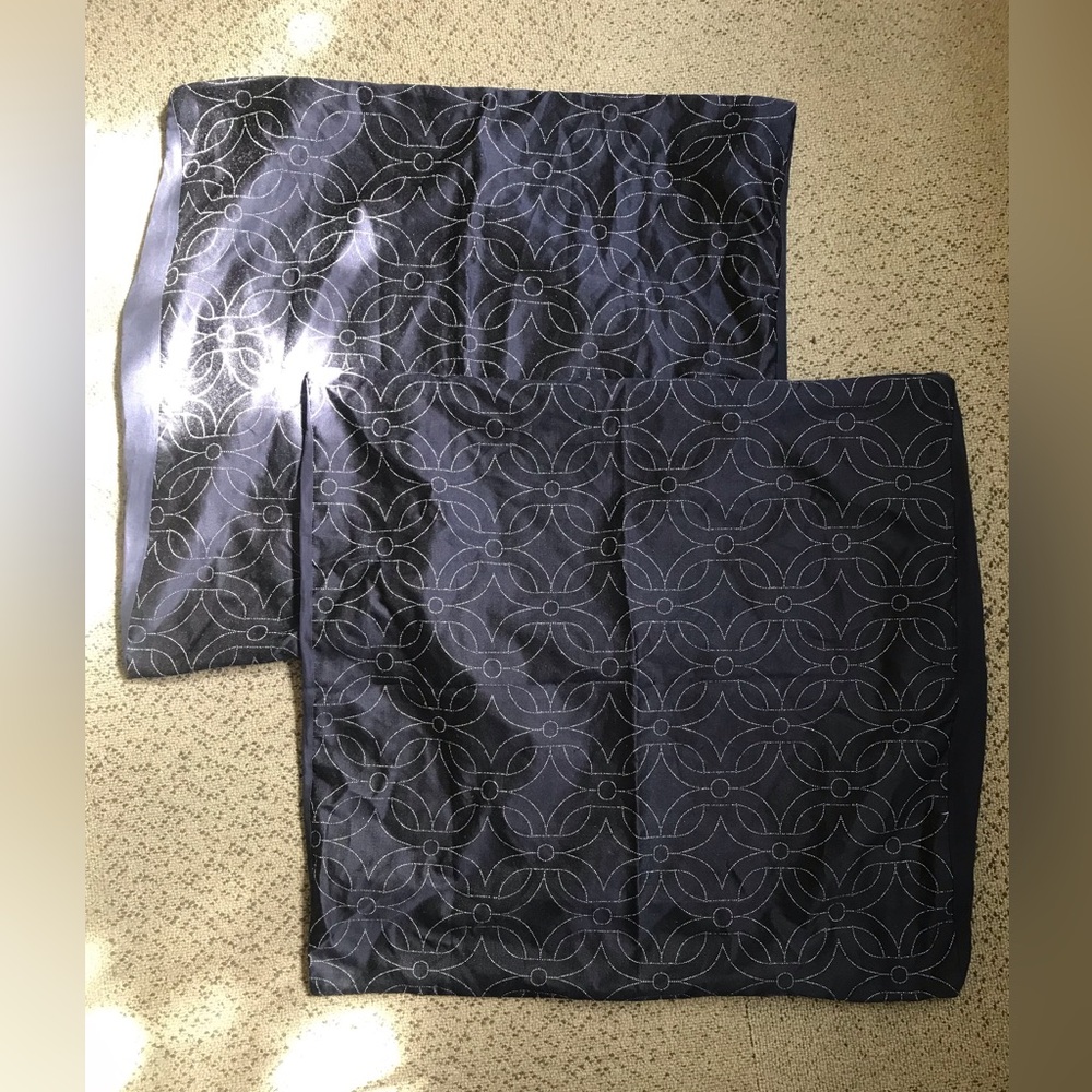 Navy Patterned Pillow sham covers Martha stewart